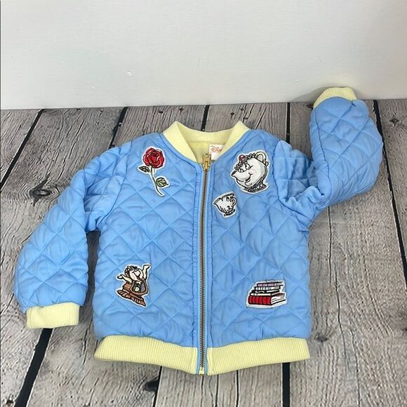 Girls Disney Tutu Couture Beauty And The Beast Bomber Jacket Size 3T - Picture 1 of 9